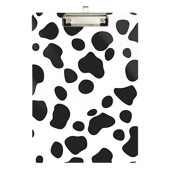 FORMRS Acrylic Clipboard with Low Profile Clip Standard A4 Letter Size, 12.5" x 9", Cow Spots