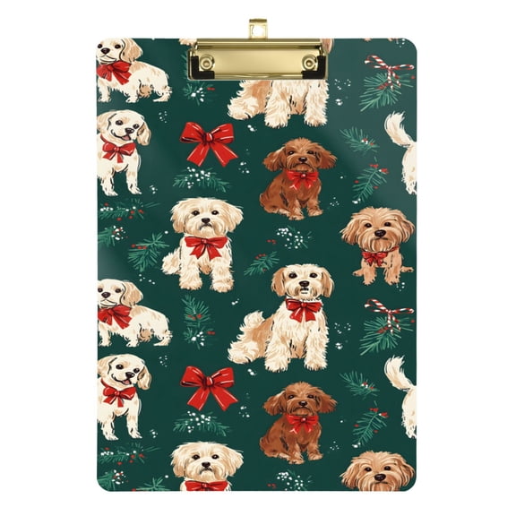 FORMRS Acrylic Clipboard with Low Profile Clip Standard A4 Letter Size, 12.5" x 9", Dog Leaf Pattern