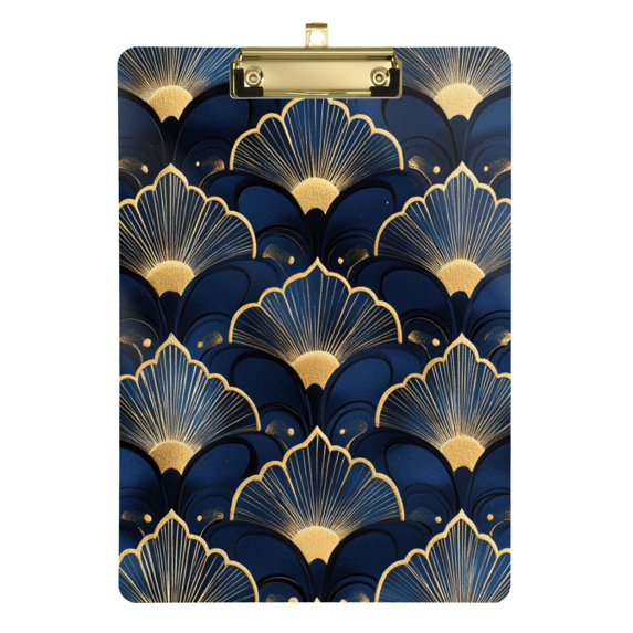 FORMRS Acrylic Clipboard with Low Profile Clip Standard A4 Letter Size, 12.5" x 9", Elegance Art Pattern