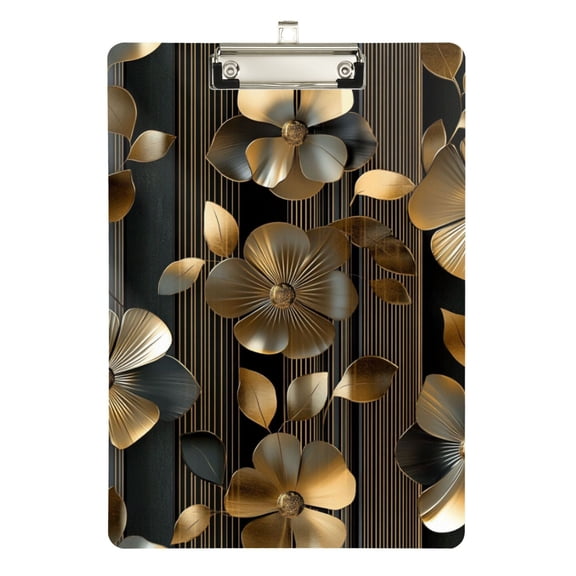FORMRS Acrylic Clipboard with Low Profile Clip Standard A4 Letter Size, 12.5" x 9", Floral Lines