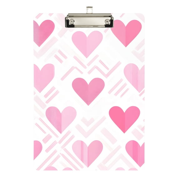 FORMRS Acrylic Clipboard with Low Profile Clip Standard A4 Letter Size, 12.5" x 9", Geometric Love