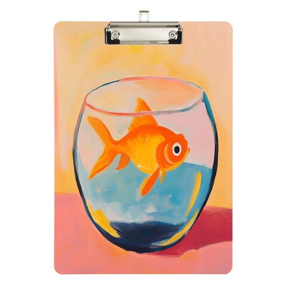 FORMRS Acrylic Clipboard with Low Profile Clip Standard A4 Letter Size, 12.5" x 9", Goldfish