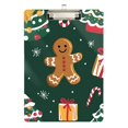 thumbnail image 1 of FORMRS Acrylic Clipboard with Low Profile Clip Standard A4 Letter Size, 12.5" x 9", Green Christmas Gingerbread, 1 of 8