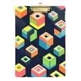 thumbnail image 1 of FORMRS Acrylic Clipboard with Low Profile Clip Standard A4 Letter Size, 12.5" x 9", Green Cubes, 1 of 8