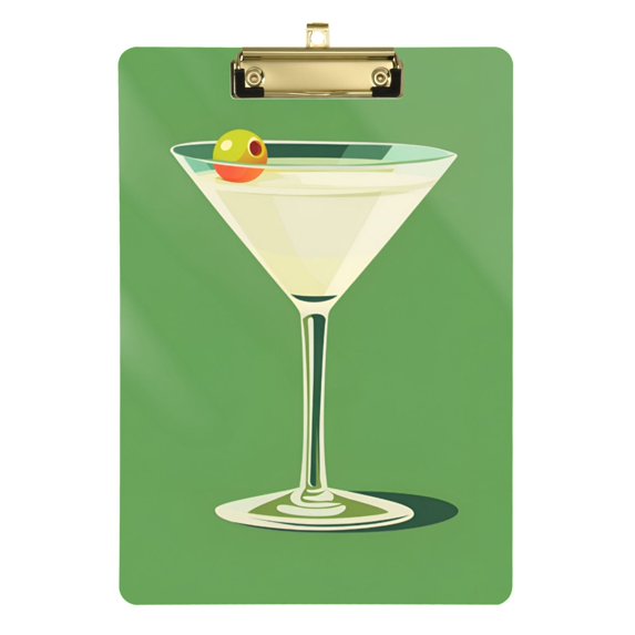 FORMRS Acrylic Clipboard with Low Profile Clip Standard A4 Letter Size, 12.5" x 9", Green Lemon Juice