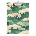 thumbnail image 1 of FORMRS Acrylic Clipboard with Low Profile Clip Standard A4 Letter Size, 12.5" x 9", Green Wave Pattern, 1 of 8