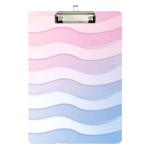 FORMRS Acrylic Clipboard with Low Profile Clip Standard A4 Letter Size, 12.5" x 9", Light Blue Gradient