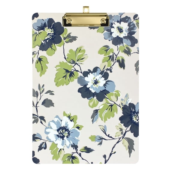 FORMRS Acrylic Clipboard with Low Profile Clip Standard A4 Letter Size, 12.5" x 9", Light Floral Pattern