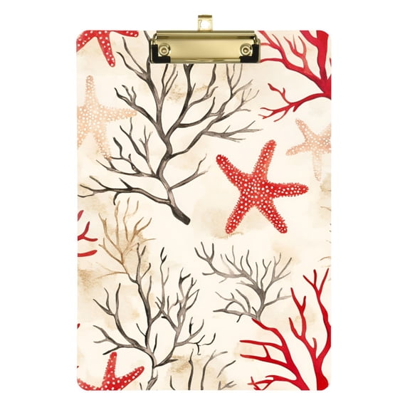 FORMRS Acrylic Clipboard with Low Profile Clip Standard A4 Letter Size, 12.5" x 9", Light Starfish