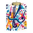 thumbnail image 1 of FORMRS Acrylic Clipboard with Low Profile Clip Standard A4 Letter Size, 12.5" x 9", Musical Pattern, 1 of 8