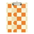thumbnail image 1 of FORMRS Acrylic Clipboard with Low Profile Clip Standard A4 Letter Size, 12.5" x 9", Orange Checkered Pattern, 1 of 8