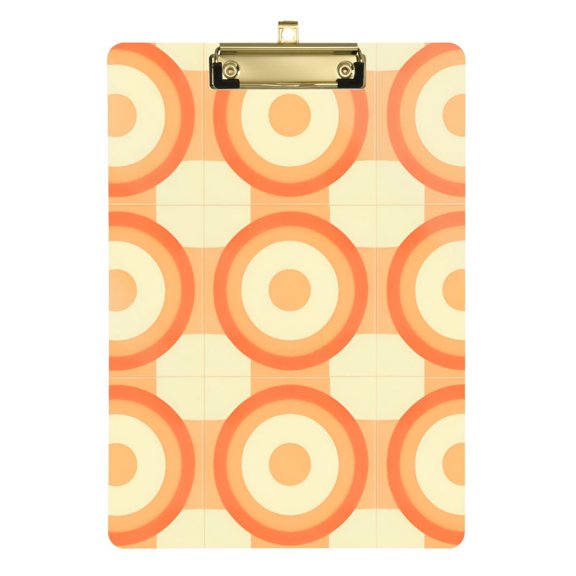 FORMRS Acrylic Clipboard with Low Profile Clip Standard A4 Letter Size, 12.5" x 9", Orange Circle