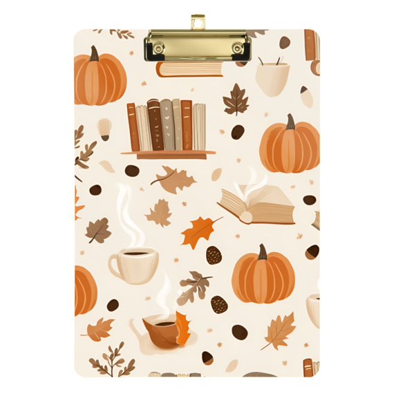 FORMRS Acrylic Clipboard with Low Profile Clip Standard A4 Letter Size, 12.5" x 9", Orange Fall Pumpkin