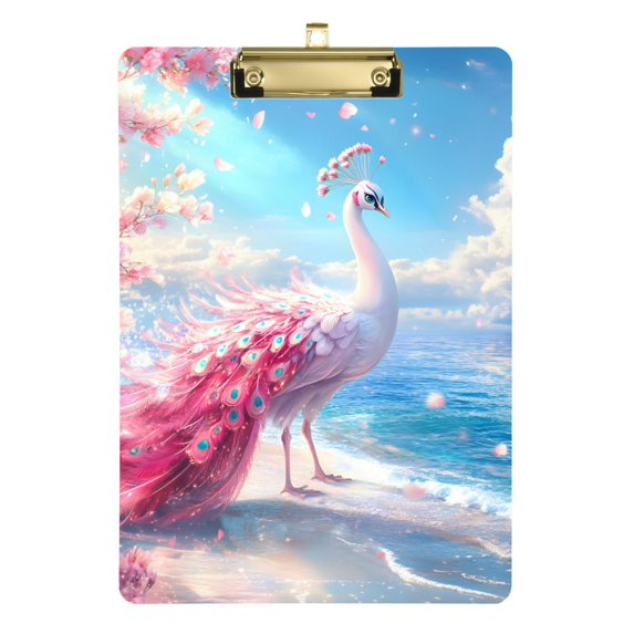 FORMRS Acrylic Clipboard with Low Profile Clip Standard A4 Letter Size, 12.5" x 9", Peacock