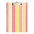 thumbnail image 1 of FORMRS Acrylic Clipboard with Low Profile Clip Standard A4 Letter Size, 12.5" x 9", Pink and Yellow Striped Pattern, 1 of 8