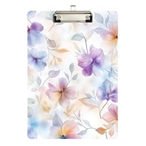 FORMRS Acrylic Clipboard with Low Profile Clip Standard A4 Letter Size, 12.5" x 9", Purple Flower Pattern
