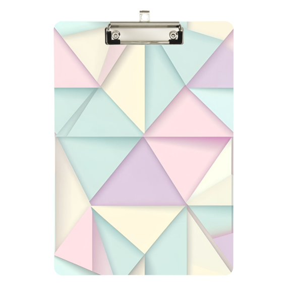 FORMRS Acrylic Clipboard with Low Profile Clip Standard A4 Letter Size, 12.5" x 9", Purple Geometric