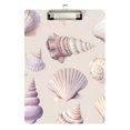 thumbnail image 1 of FORMRS Acrylic Clipboard with Low Profile Clip Standard A4 Letter Size, 12.5" x 9", Purple Watercolor Seashells, 1 of 8