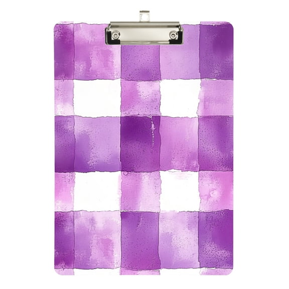 FORMRS Acrylic Clipboard with Low Profile Clip Standard A4 Letter Size, 12.5" x 9", Purple and White Pattern
