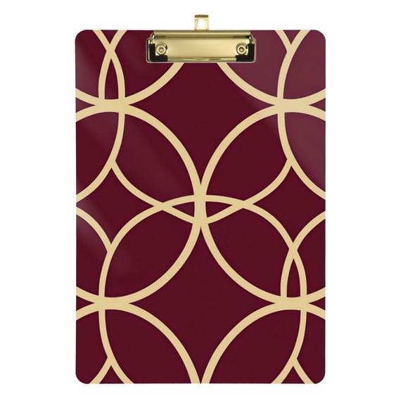 FORMRS Acrylic Clipboard with Low Profile Clip Standard A4 Letter Size, 12.5" x 9", Red Circles