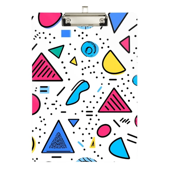 FORMRS Acrylic Clipboard with Low Profile Clip Standard A4 Letter Size, 12.5" x 9", Red Retro Pattern