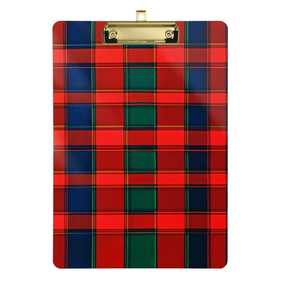 FORMRS Acrylic Clipboard with Low Profile Clip Standard A4 Letter Size, 12.5" x 9", Red and Blue Pattern
