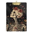 thumbnail image 1 of FORMRS Acrylic Clipboard with Low Profile Clip Standard A4 Letter Size, 12.5" x 9", Skeleton with Flowers Pattern, 1 of 8