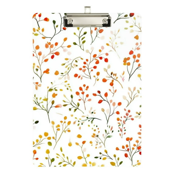 FORMRS Acrylic Clipboard with Low Profile Clip Standard A4 Letter Size, 12.5" x 9", Small Floral Pattern