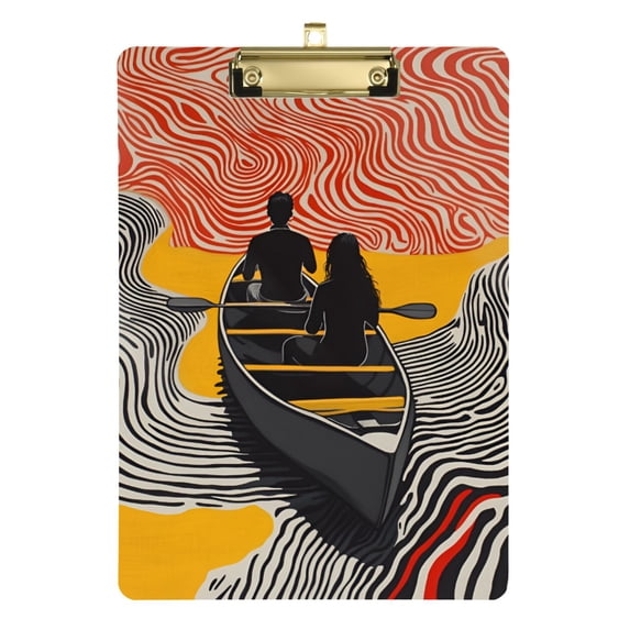 FORMRS Acrylic Clipboard with Low Profile Clip Standard A4 Letter Size, 12.5" x 9", Striped Boat