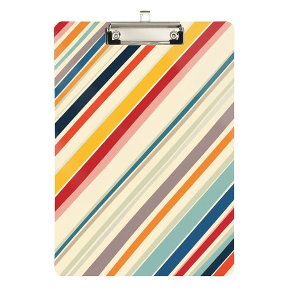 FORMRS Acrylic Clipboard with Low Profile Clip Standard A4 Letter Size, 12.5" x 9", Striped Pattern