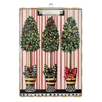 FORMRS Acrylic Clipboard with Low Profile Clip Standard A4 Letter Size, 12.5" x 9", Stripes Trees