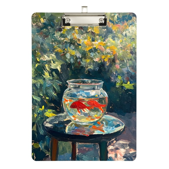 FORMRS Acrylic Clipboard with Low Profile Clip Standard A4 Letter Size, 12.5" x 9", Sunshine Goldfish