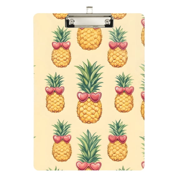 FORMRS Acrylic Clipboard with Low Profile Clip Standard A4 Letter Size, 12.5" x 9", Sunshine Pineapples