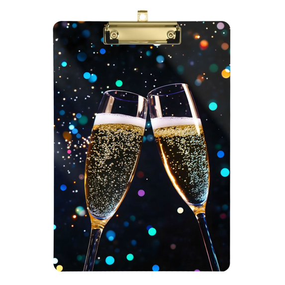 FORMRS Acrylic Clipboard with Low Profile Clip Standard A4 Letter Size, 12.5" x 9", Two Champagne