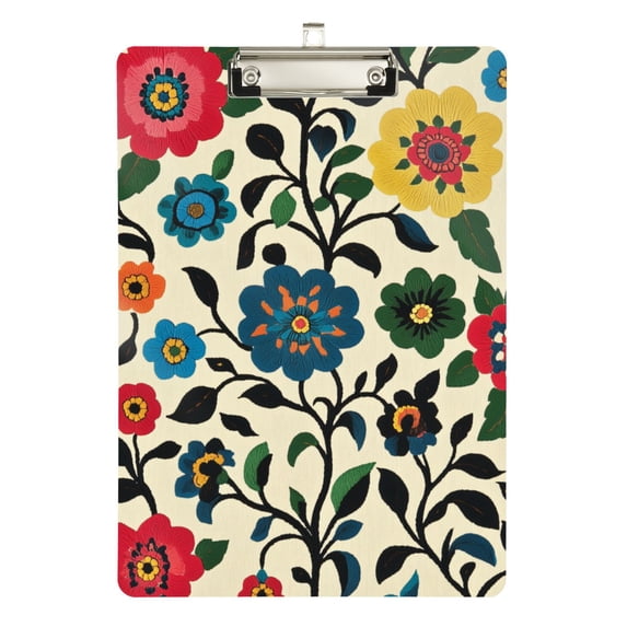 FORMRS Acrylic Clipboard with Low Profile Clip Standard A4 Letter Size, 12.5" x 9", Vibrant Floral