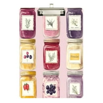 FORMRS Acrylic Clipboard with Low Profile Clip Standard A4 Letter Size, 12.5" x 9", Watercolor Jar