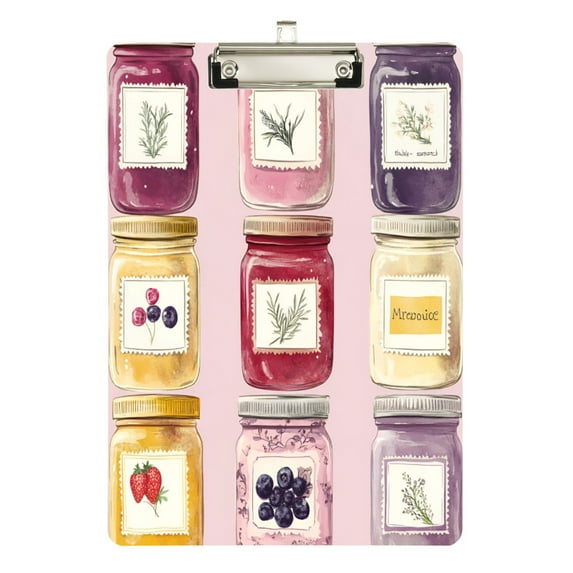 FORMRS Acrylic Clipboard with Low Profile Clip Standard A4 Letter Size, 12.5" x 9", Watercolor Jar