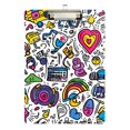 thumbnail image 1 of FORMRS Acrylic Clipboard with Low Profile Clip Standard A4 Letter Size, 12.5" x 9", White Doodle Pattern, 1 of 8