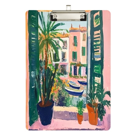 FORMRS Acrylic Clipboard with Low Profile Clip Standard A4 Letter Size, 12.5" x 9", Window Scene