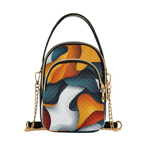 FORMRS Crossbody Bag for Women Shoulder Cell Phone Purse with Zipper, Abstract Wavy