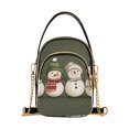 thumbnail image 1 of FORMRS Crossbody Bag for Women Quilted Travel Shoulder Cell Phone Purse with Chain Strap Handbag, Beige Snowmen, 1 of 7