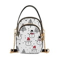 thumbnail image 1 of FORMRS Crossbody Bag for Women Quilted Travel Shoulder Cell Phone Purse with Chain Strap Handbag, Black Cartoon Snowmen, 1 of 7