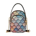 thumbnail image 1 of FORMRS Crossbody Bag for Women Quilted Travel Shoulder Cell Phone Purse with Chain Strap Handbag, Blue Art Pattern, 1 of 7