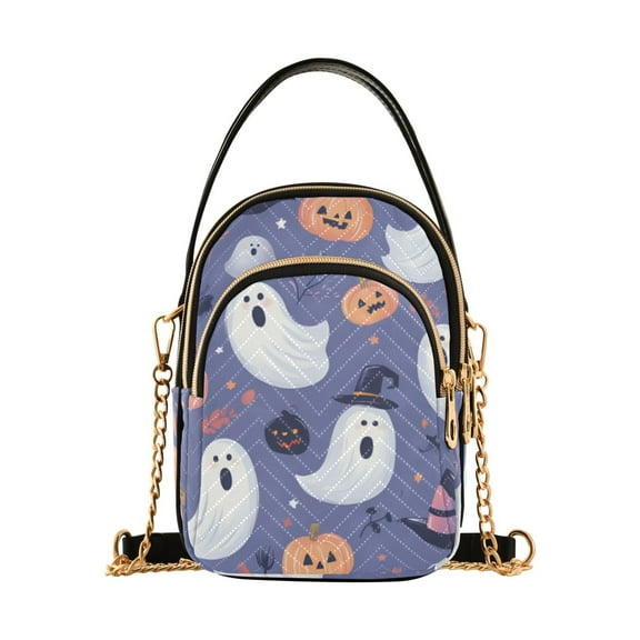 FORMRS Crossbody Bag for Women Shoulder Cell Phone Purse with Zipper, Blue Cute Halloween