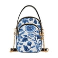 thumbnail image 1 of FORMRS Crossbody Bag for Women Quilted Travel Shoulder Cell Phone Purse with Chain Strap Handbag, Blue Floral Pattern, 1 of 7