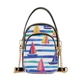 thumbnail image 1 of FORMRS Crossbody Bag for Women Quilted Travel Shoulder Cell Phone Purse with Chain Strap Handbag, Blue Hand Drawn Sailboats, 1 of 7