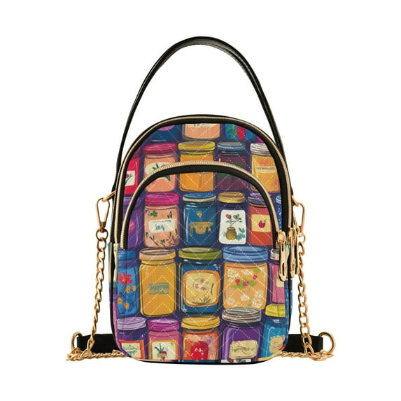 FORMRS Crossbody Bag for Women Quilted Travel Shoulder Cell Phone Purse with Chain Strap Handbag, Blue Jam