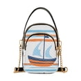 thumbnail image 1 of FORMRS Crossbody Bag for Women Quilted Travel Shoulder Cell Phone Purse with Chain Strap Handbag, Blue Nautical Pattern, 1 of 7