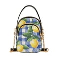 thumbnail image 1 of FORMRS Crossbody Bag for Women Quilted Travel Shoulder Cell Phone Purse with Chain Strap Handbag, Blue Plaid Lemon, 1 of 7