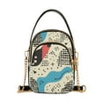 thumbnail image 1 of FORMRS Crossbody Bag for Women Quilted Travel Shoulder Cell Phone Purse with Chain Strap Handbag, Blue Retro Print, 1 of 7
